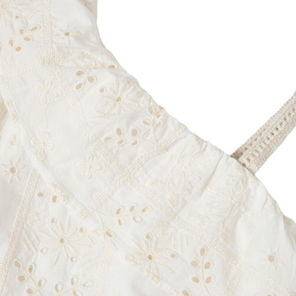 Zara Cream One-Shoulder Eyelet Dress with Ruffle - Picture 3 of 9